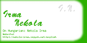 irma nekola business card